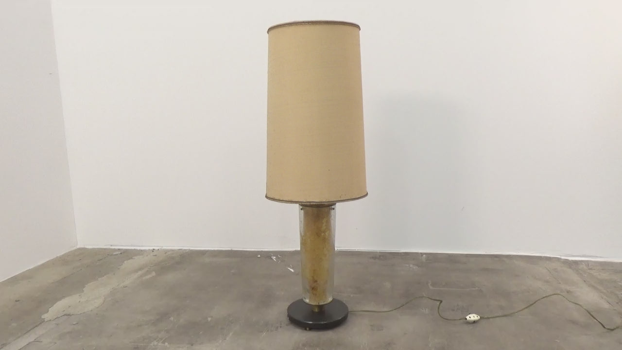 Brutalistische Tafellamp Marmer & Glas, Vintage 1980