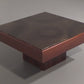Brutalist Coffee Table with Copper Top and Wooden Base 1970