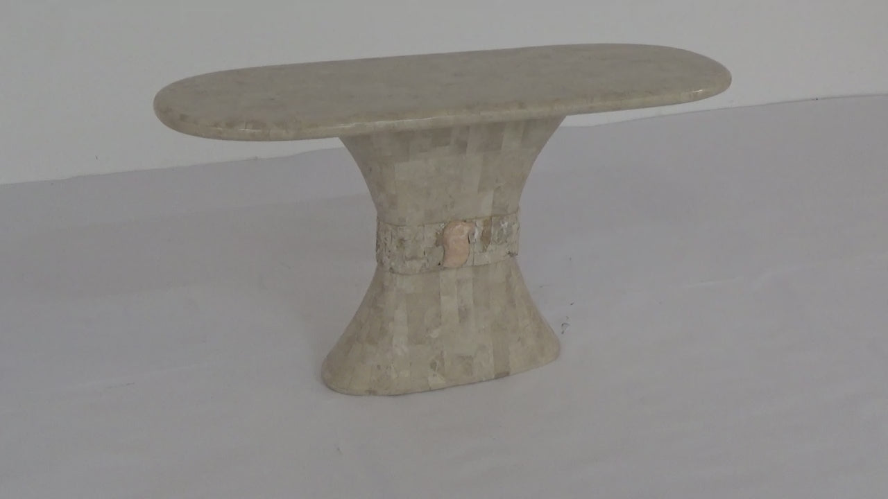 Vintage Postmodern Creamy Console Table with Regency Details