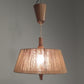 Vintage Temde Pendant Lamp With Walnut And Raffia 1960s