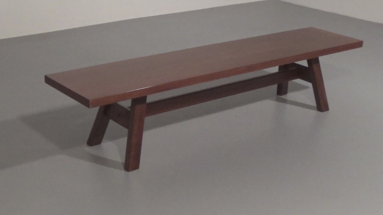 Torbecchia Solid Walnut Bench by Giovanni Michelucci