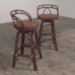 Vintage Bohemian Bamboo bar stools handmade 1970 Denmark
