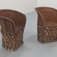 Folk Art Equipale Ostrich Chair Leather Mexico 1970s