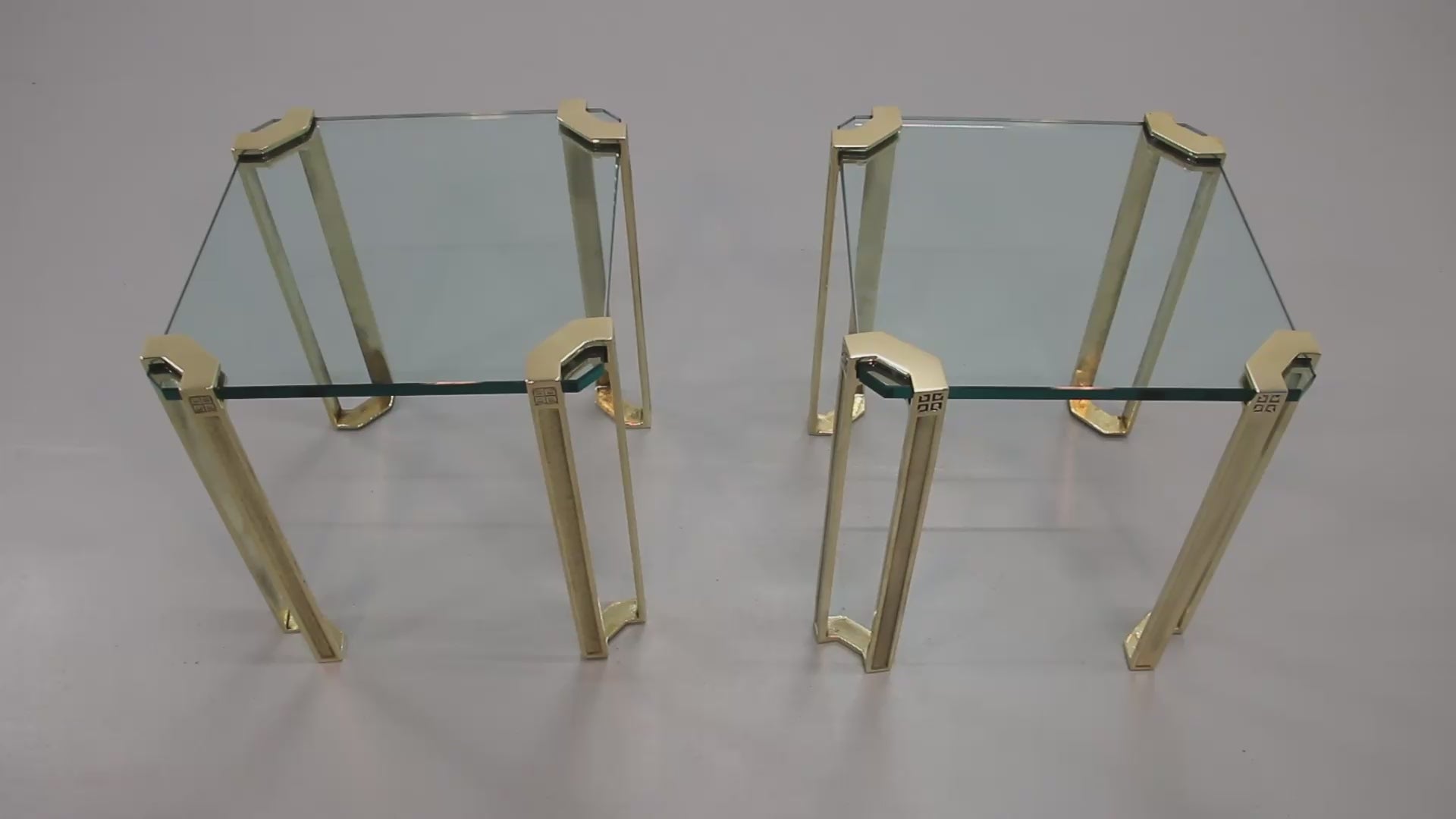 Peter Ghyczy High-Gloss Brass T24 Side Tables, 1970s ( 40x40x45 )