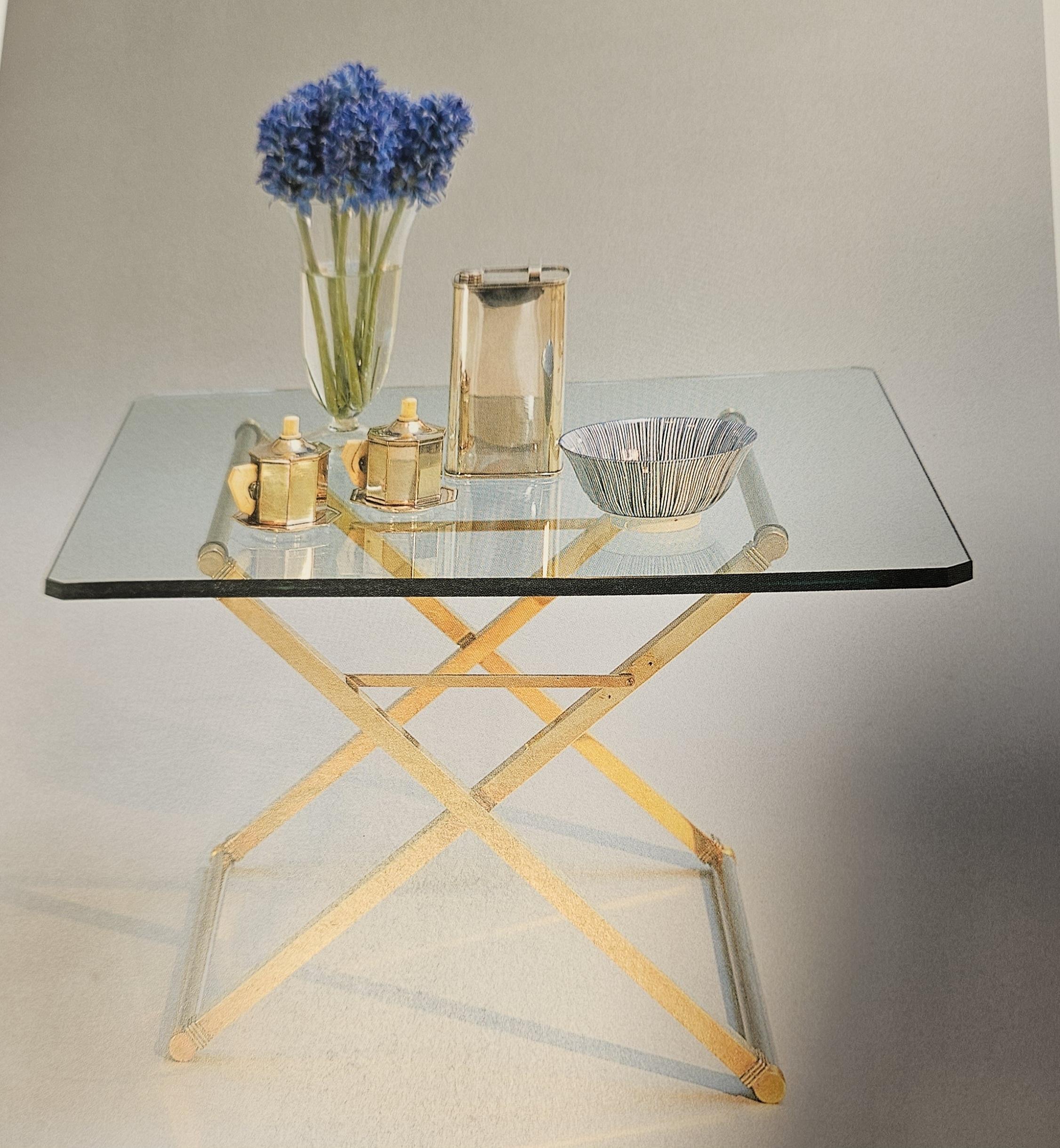 Peter Ghyczy brass and glass side table model T26 1970