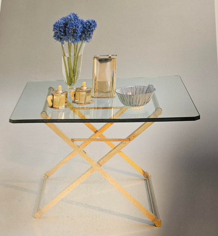 Peter Ghyczy brass and glass side table model T26 1970