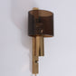 Danish Gilt Brass & Smoked Acrylic Glass Sconce from Hassel & Teudt, 1960s
