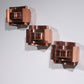 Set of 3 wall lamps Svend Aage Holm Sørensen brutalist and copper,1960
