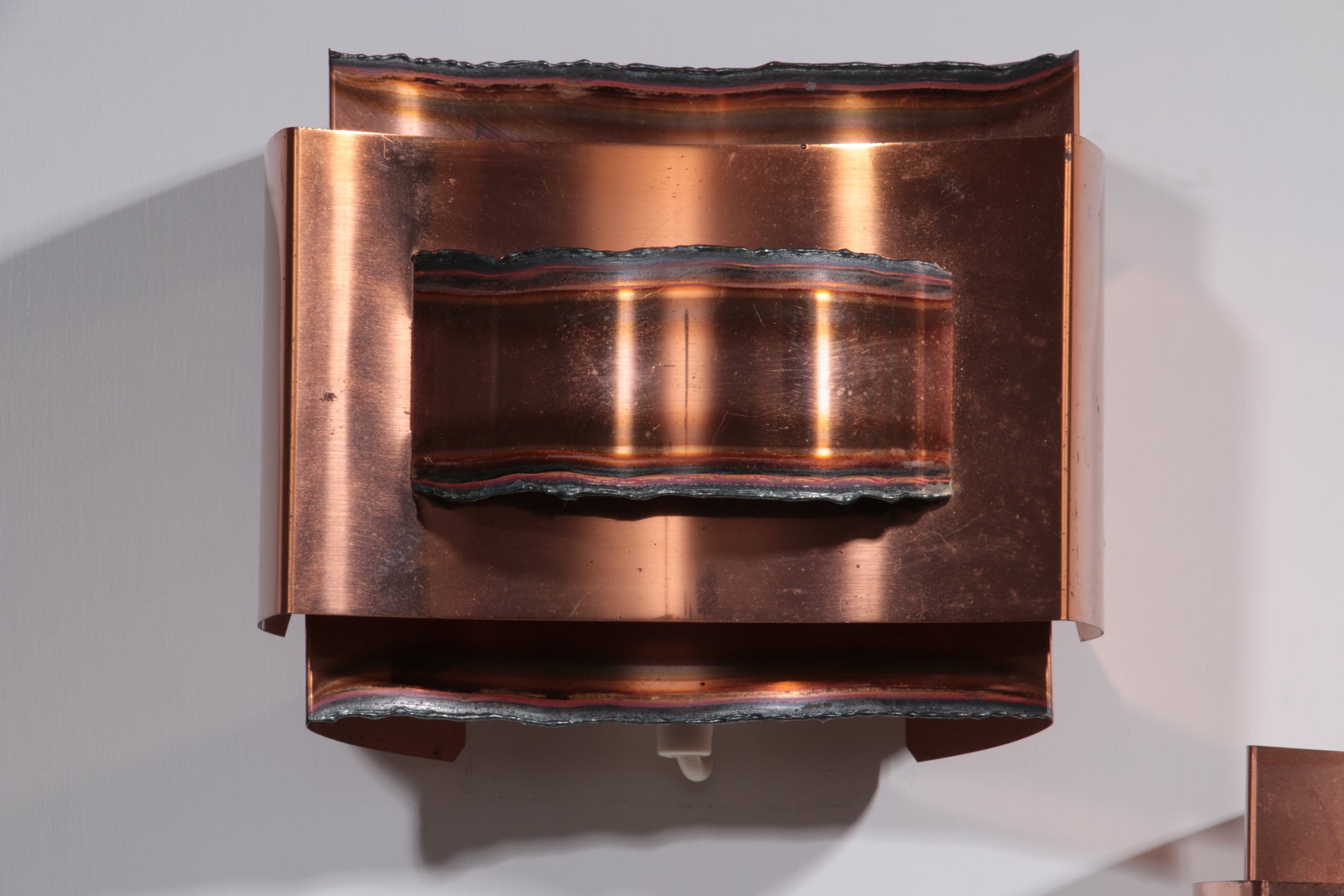 Set of 3 wall lamps Svend Aage Holm Sørensen brutalist and copper,1960
