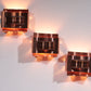 Set of 3 wall lamps Svend Aage Holm Sørensen brutalist and copper,1960
