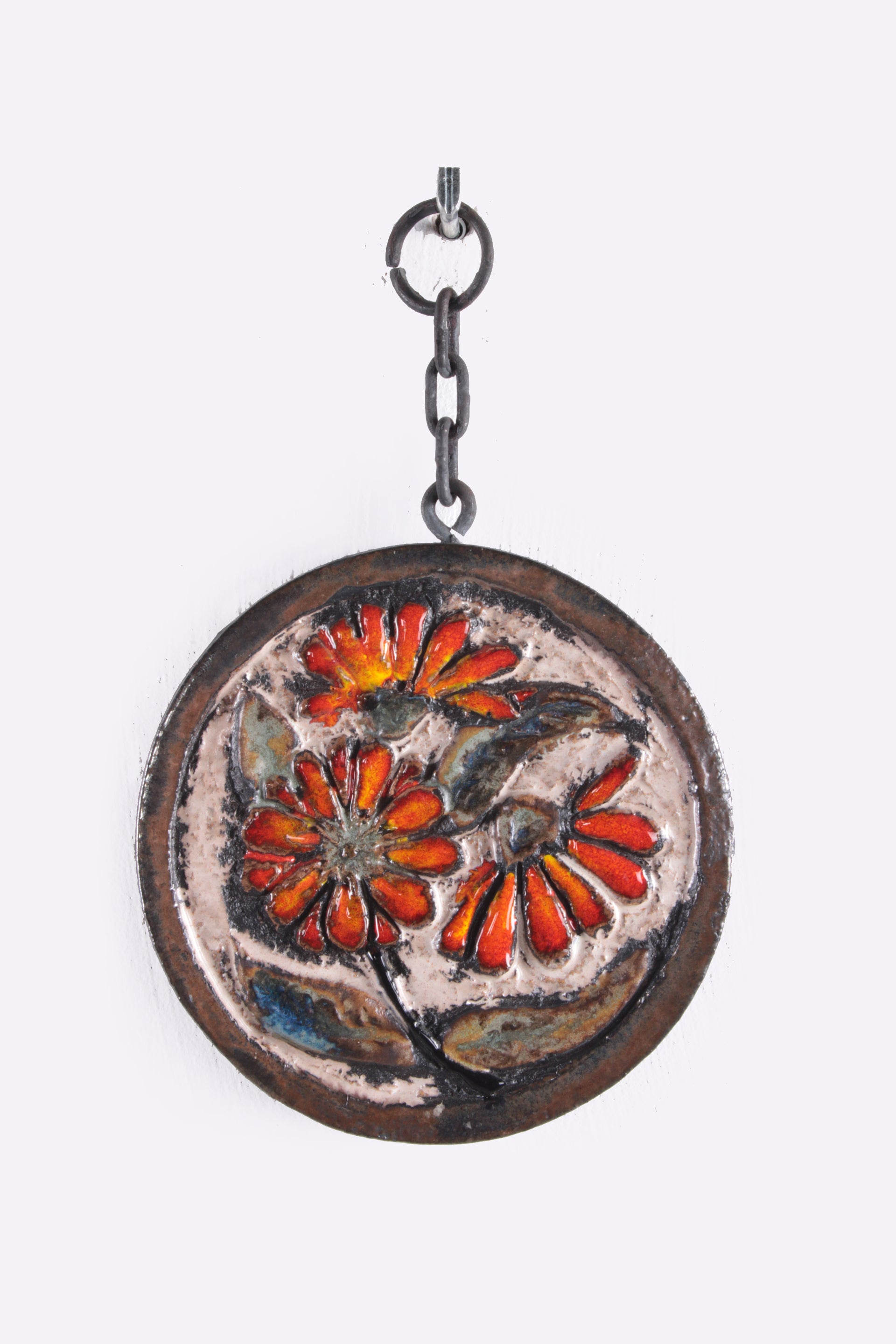 German vintage Fat Lava flowers wall decoration, 1960s