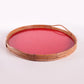 Vintage bamboo round tray
