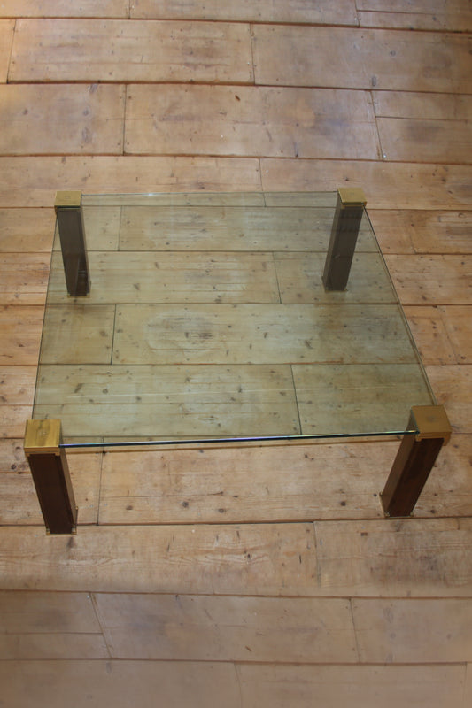 Peter Ghyczy Coffee table with wooden legs, 1960s