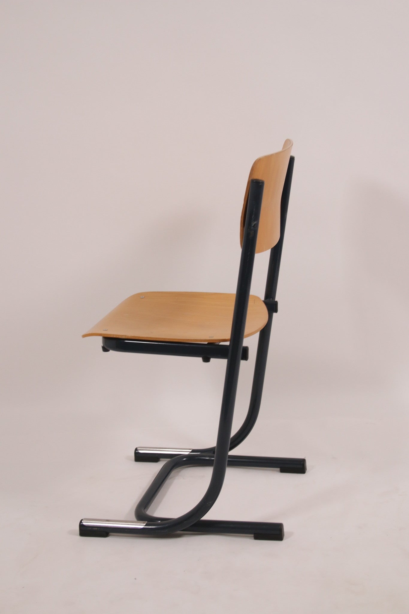 School stoel Stapelbare hout blauw frame