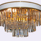 Set Vintage Messing Kristallen Plafondlamp L.A. Riedinger,1960s voorkant