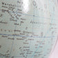 Midcentury glazen Globe met licht van Columbus DuoErdglobe, Duitsland detail evenaar