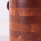 Vintage teakhouten ijsemmer design Viners of Sheffield detail hout zijkant