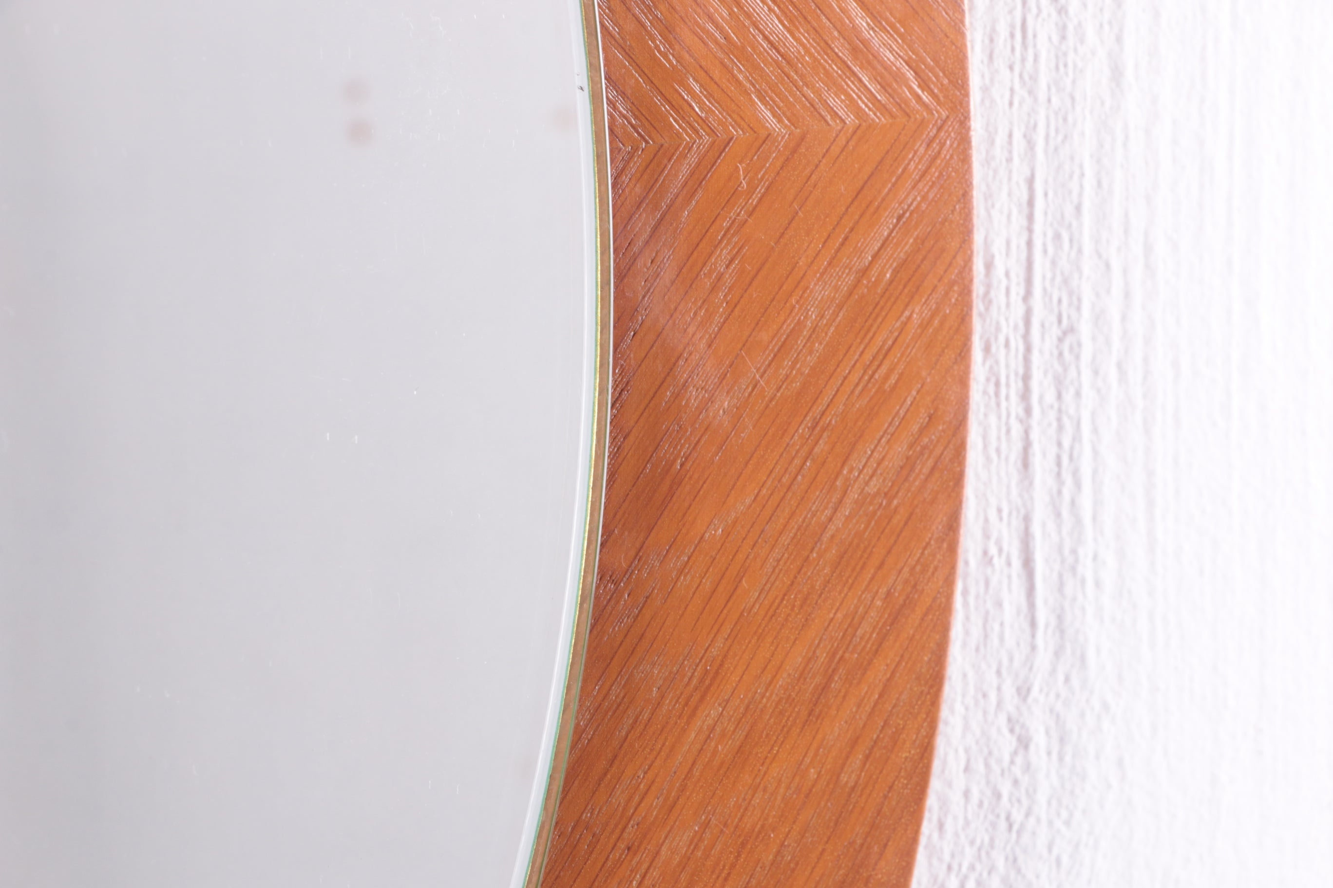 Grote Ronde licht houten Wandspiegel rand hout