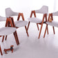 Set van 4 Deens Design eettafelstoelen Model Compas Kai Kristiansen voor sva Mobler totaal met accessoires