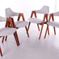 Set van 4 Deens Design eettafelstoelen Model Compas Kai Kristiansen voor sva Mobler totaal beeld voorkant