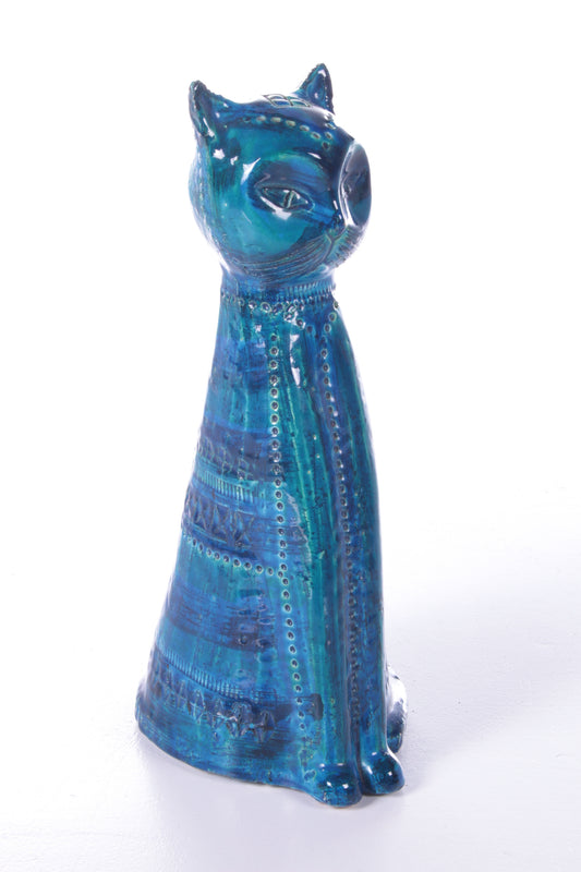 Rimini Bitossi Blue cat made of ceramic by Aldo Londi 1960s