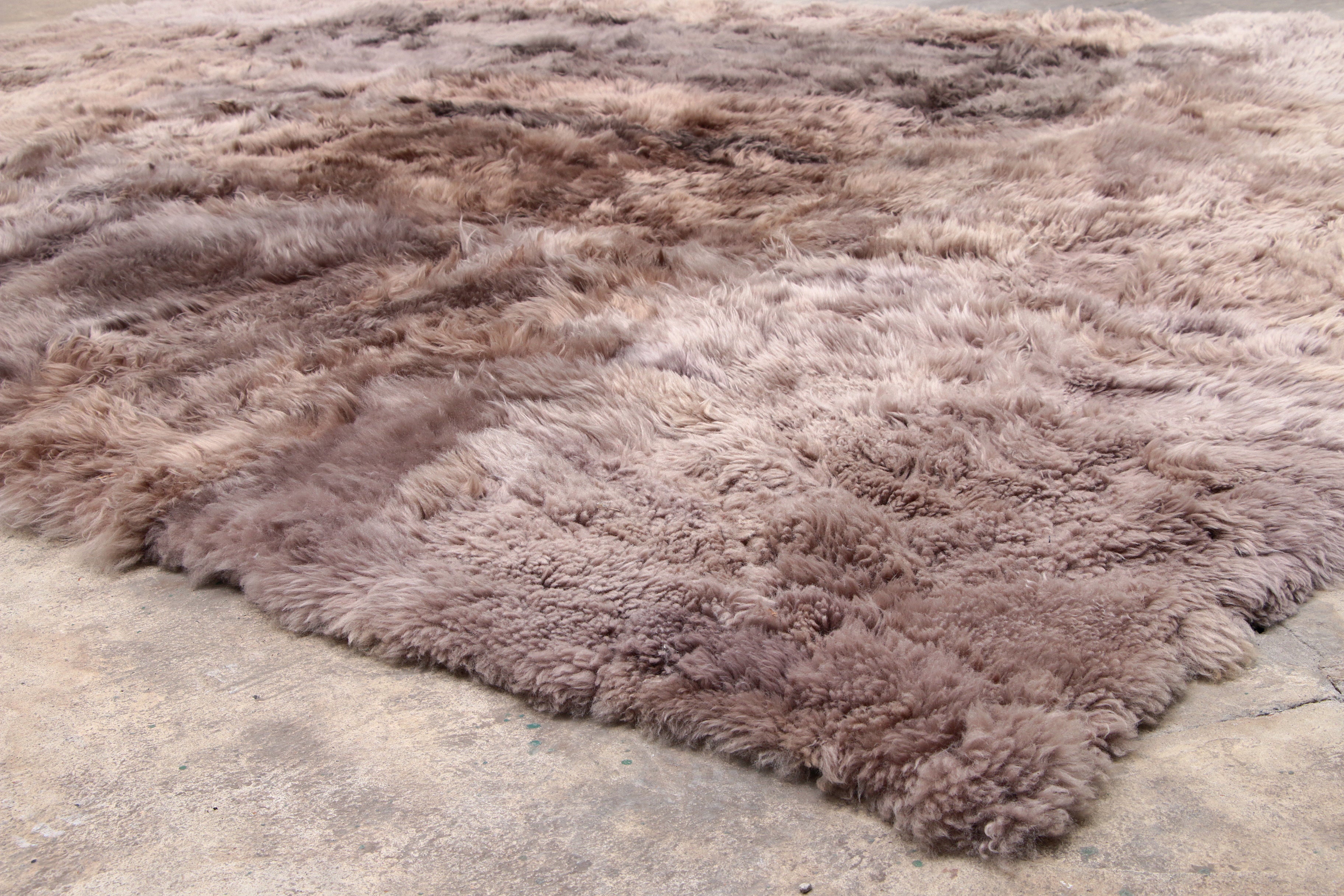 Vloerkleed van lamswol merk Taiga Lambert,1970 Duitsland.