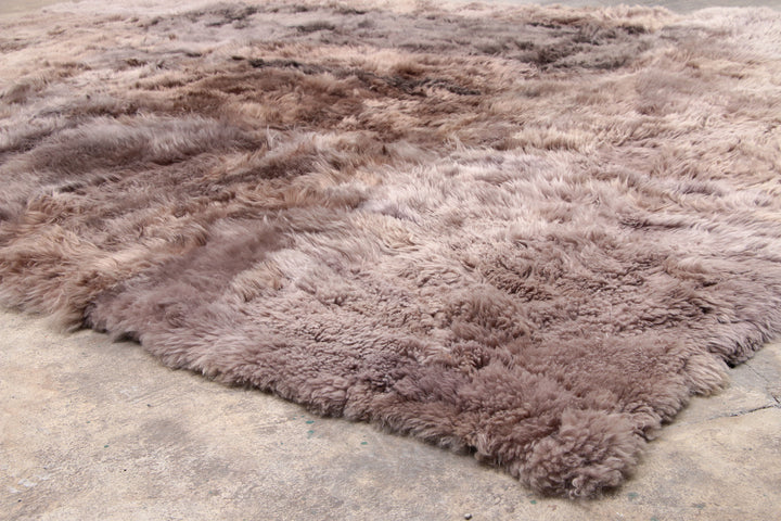 Vloerkleed van lamswol merk Taiga Lambert,1970 Duitsland.