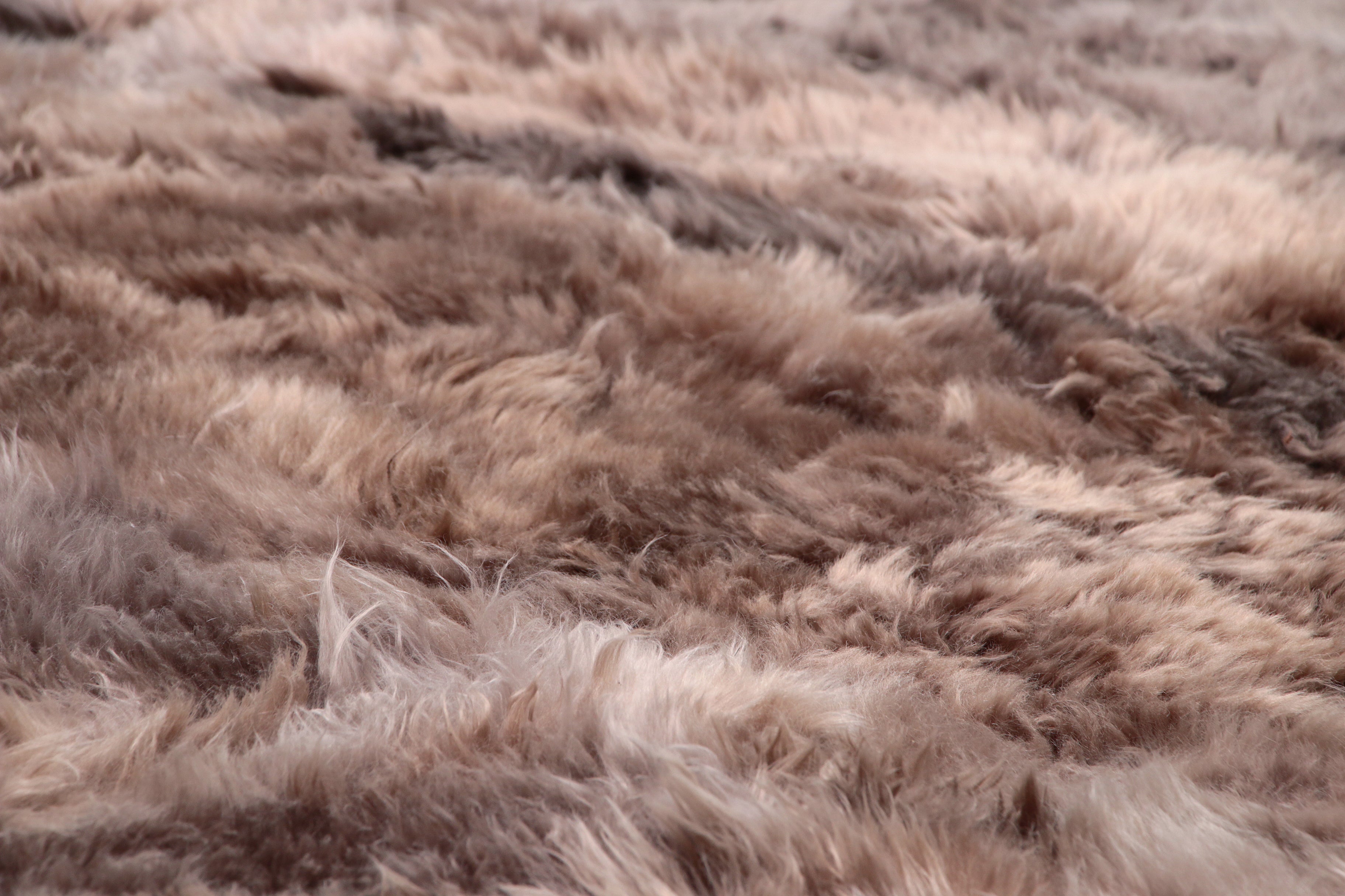 Vloerkleed van lamswol merk Taiga Lambert,1970 Duitsland.