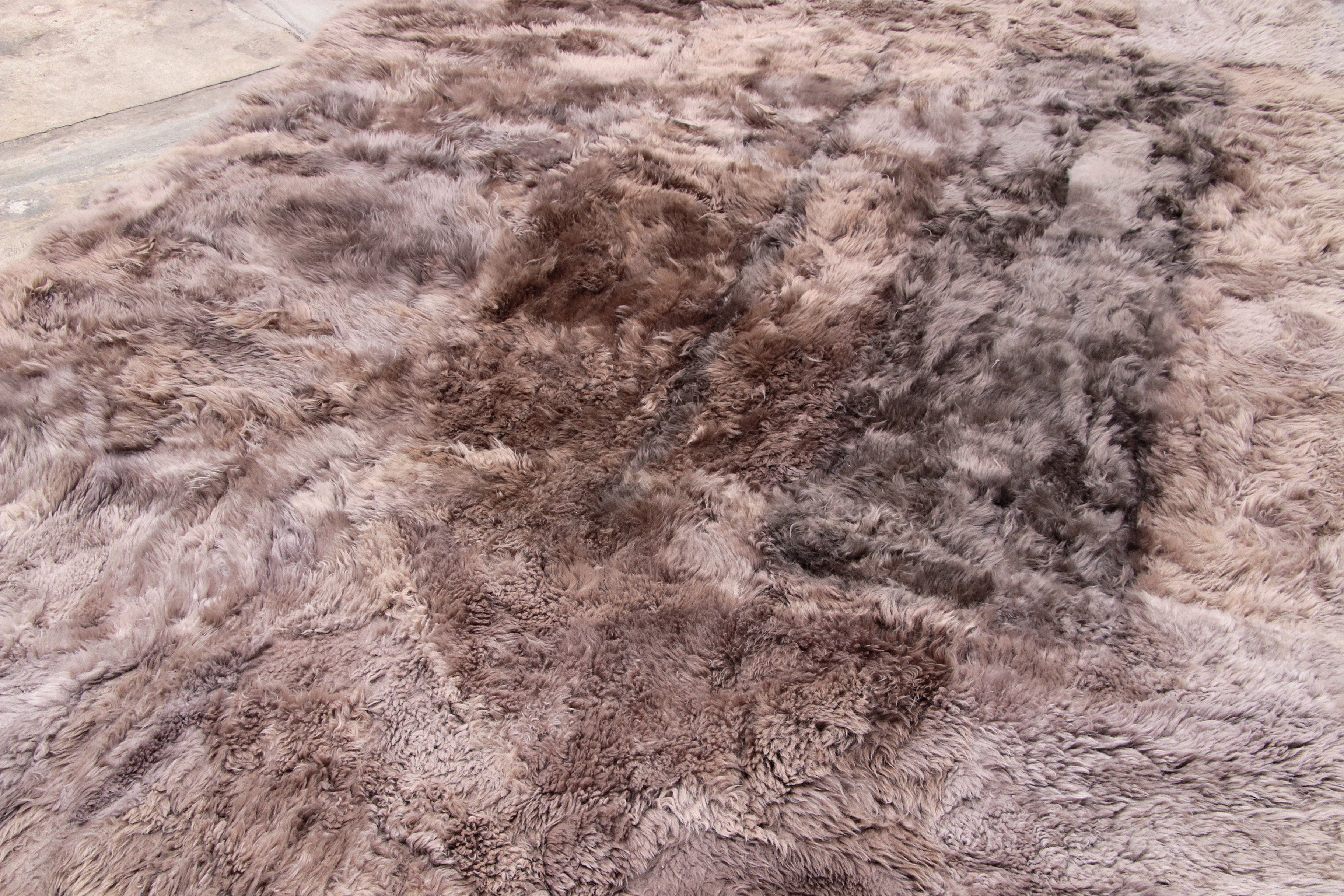 Vloerkleed van lamswol merk Taiga Lambert,1970 Duitsland.