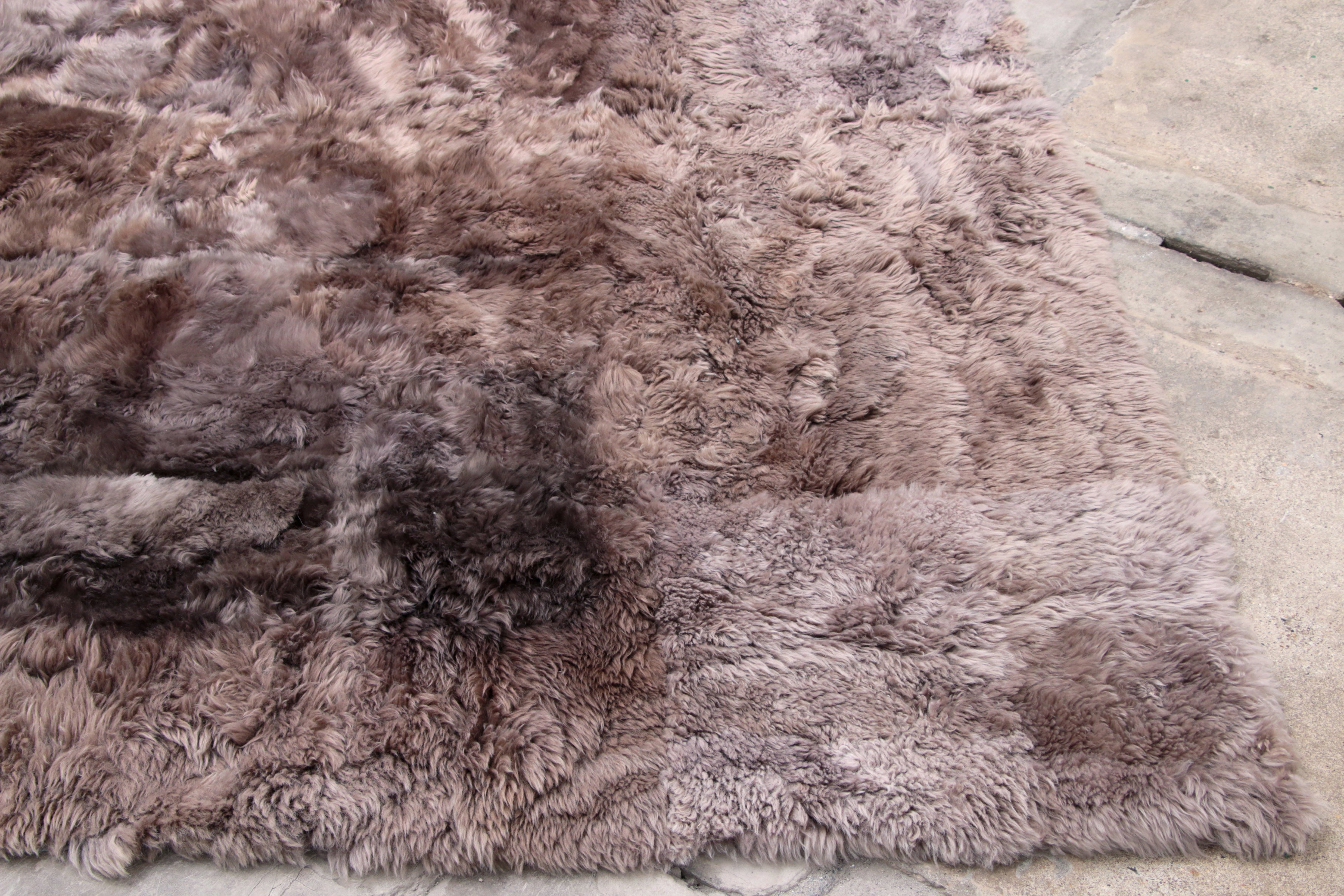 Vloerkleed van lamswol merk Taiga Lambert,1970 Duitsland.