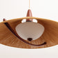 Prachtig mooie Temde Leuchten design hanglamp teak en sisal touw, jaren 60