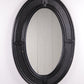 Big black oval bamboo wall mirror