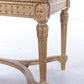 Very old French coffee table with white marble top,1930s.