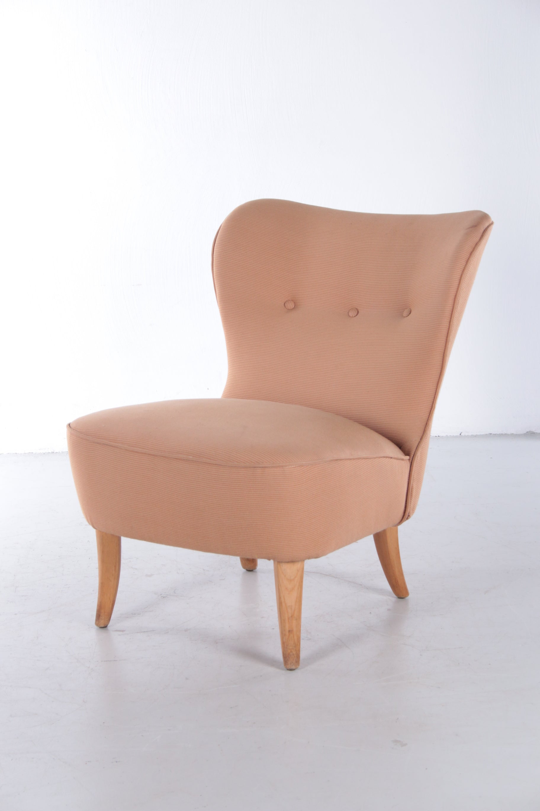 Vintage Artifort Theo Ruth stoel / fauteuil,1950 voorkant schuin