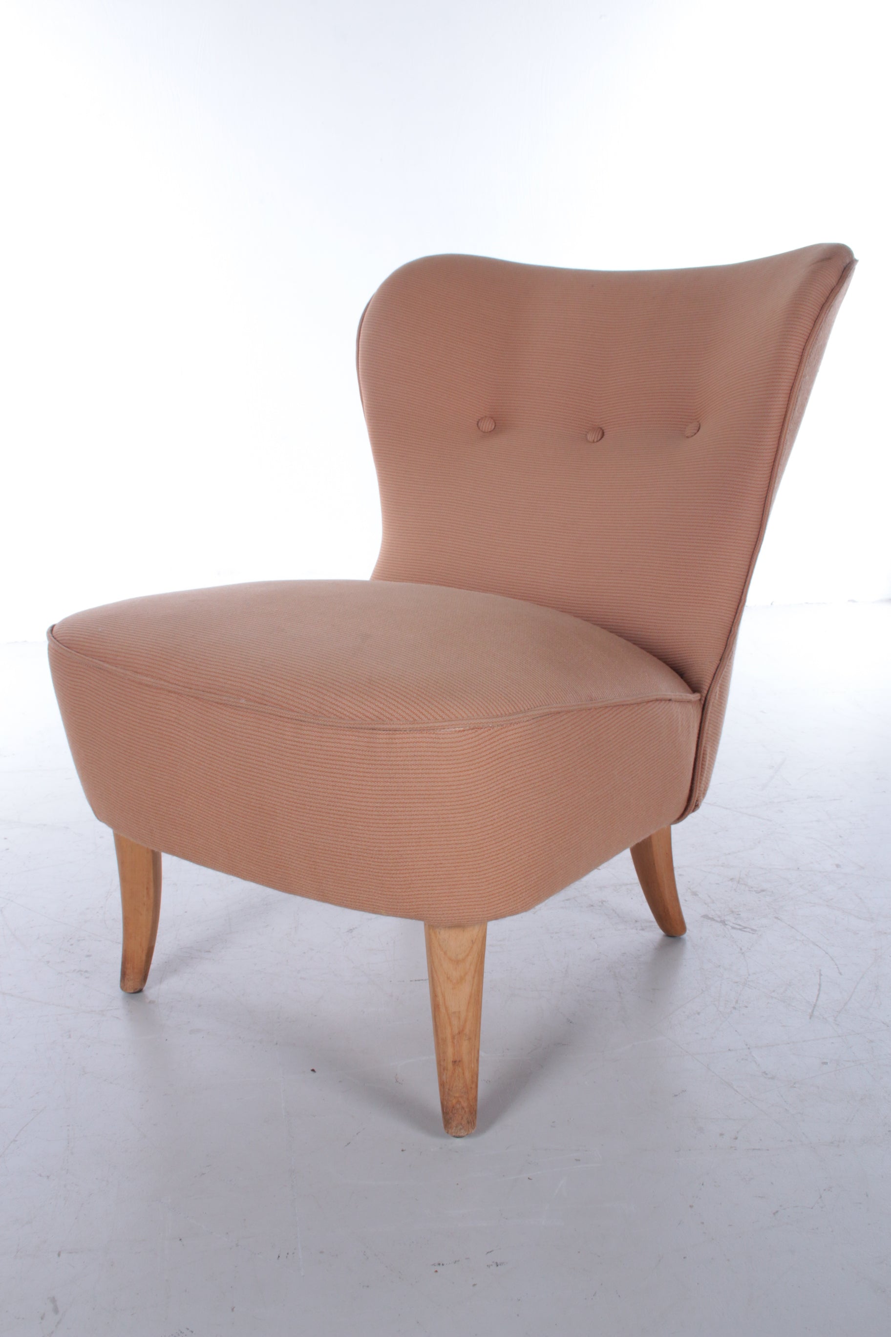 Vintage Artifort Theo Ruth stoel / fauteuil,1950 voorkant schuin