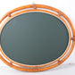 Mooie Vintage Ovale Bamboe spiegel jaren60. achterklant