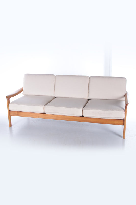 Danish Teak Vintage 3 Seat Sofa by Ole Wanscher, 1960s
