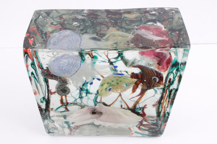 Zeer groot Murano-aquarium Alfredo Barbini voor Cenedese, circa 1960 schuin boven