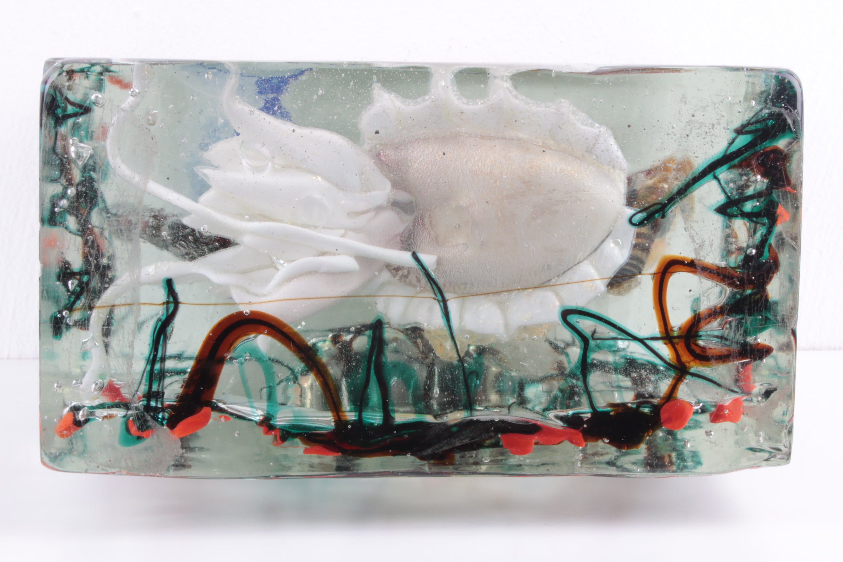 Zeer groot Murano-aquarium Alfredo Barbini voor Cenedese, circa 1960 onderkant