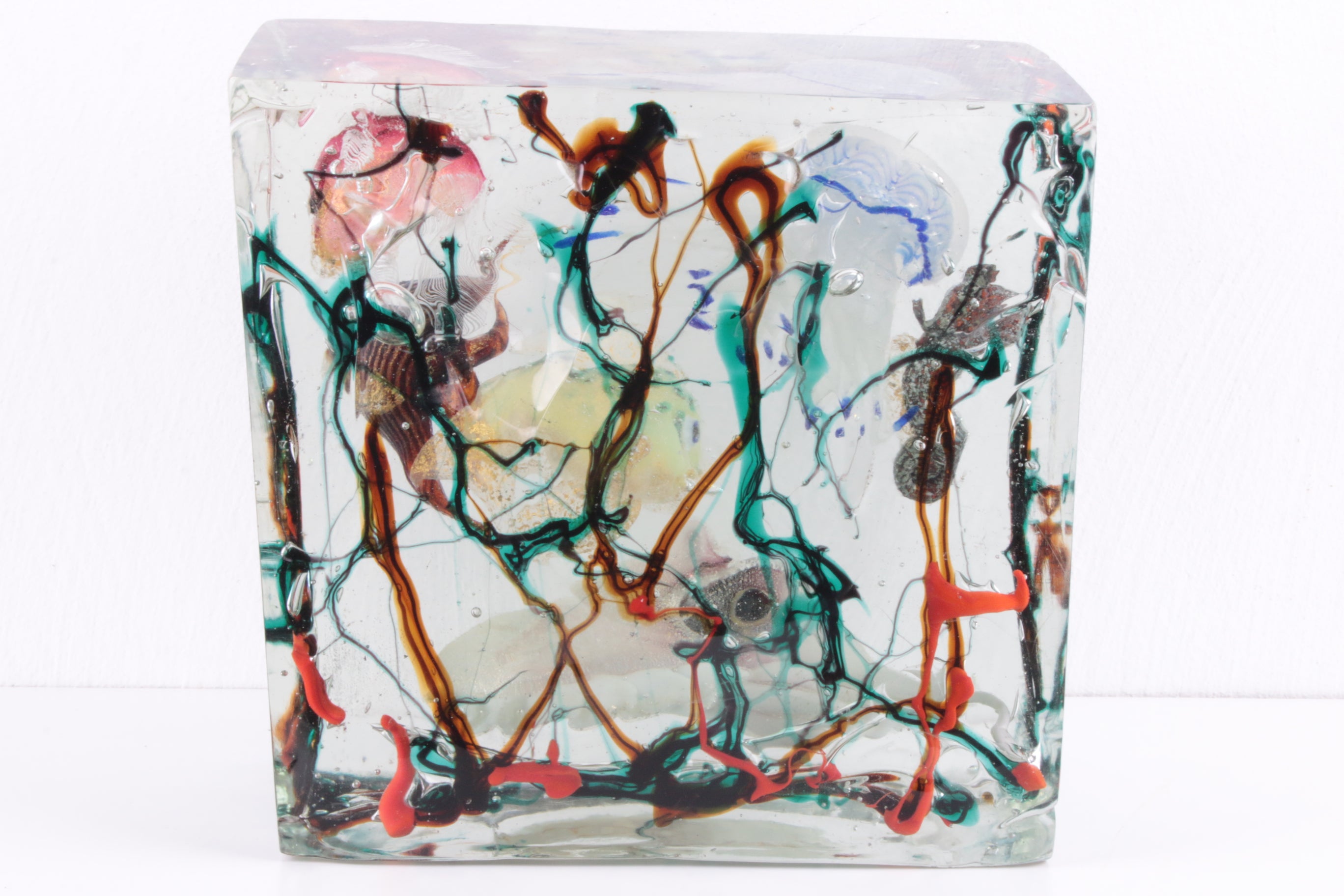 Zeer groot Murano-aquarium Alfredo Barbini voor Cenedese, circa 1960 achterkant