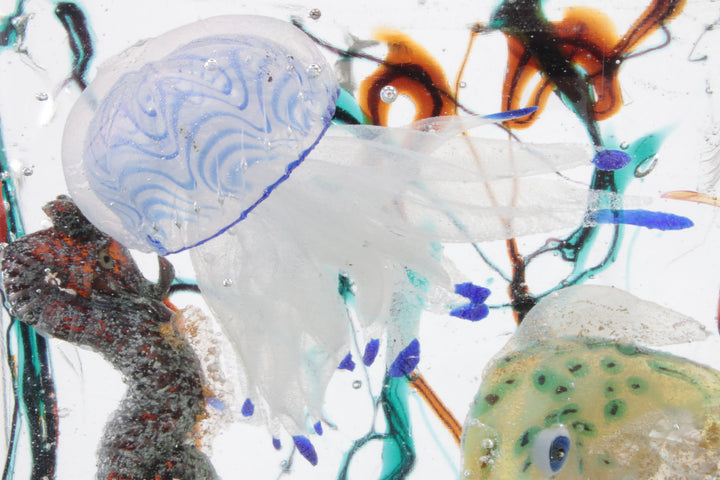 Zeer groot Murano-aquarium Alfredo Barbini voor Cenedese, circa 1960 detail kwal