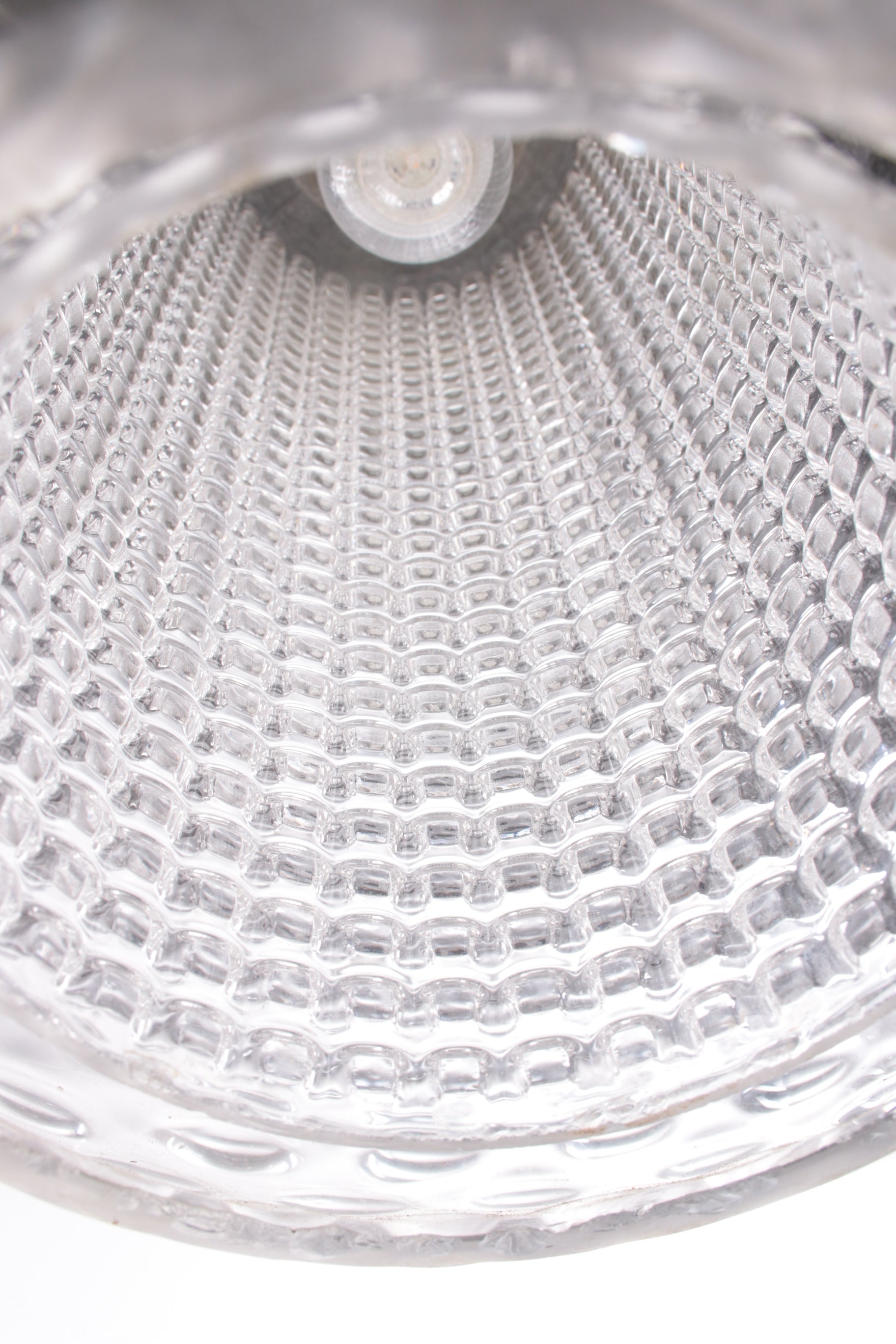 Vintage Ijsglas kogel hanglamp van Doria Leuchten,1960s cylinder