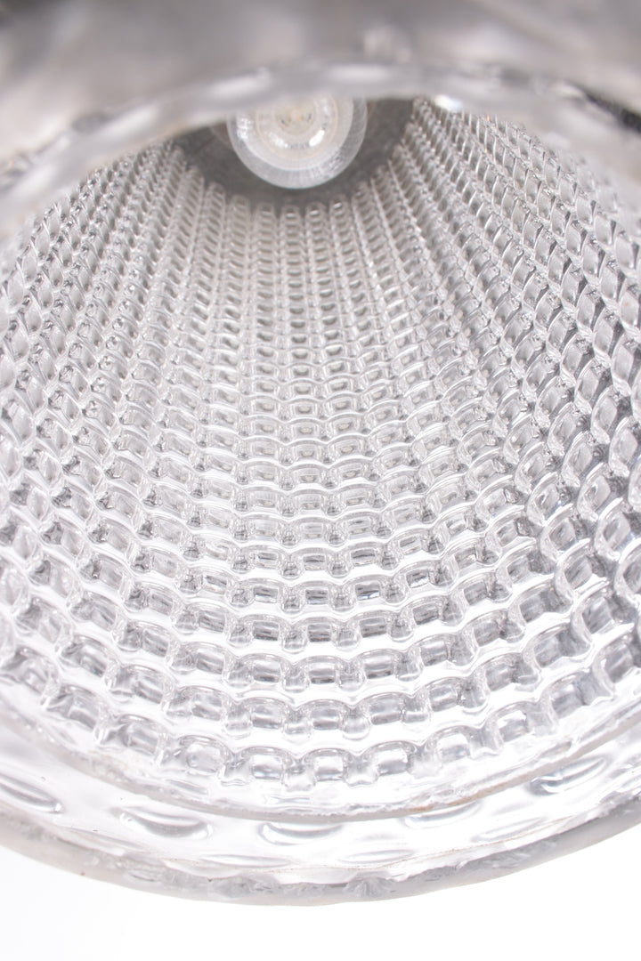 Vintage Ijsglas kogel hanglamp van Doria Leuchten,1960s cylinder