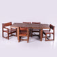 Set Brutalischtic Spanish Dining Room Set 5 Biosca chairs with dining table in Gognac leather.