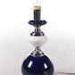 Vintage Lampenvoet van blauw en wit gekleurd glas 