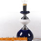 Vintage Lampenvoet van blauw en wit gekleurd glas nummer