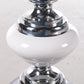 Vintage Lampenvoet van blauw en wit gekleurd glas hals detail