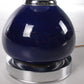 Vintage Lampenvoet van blauw en wit gekleurd glas voet detail