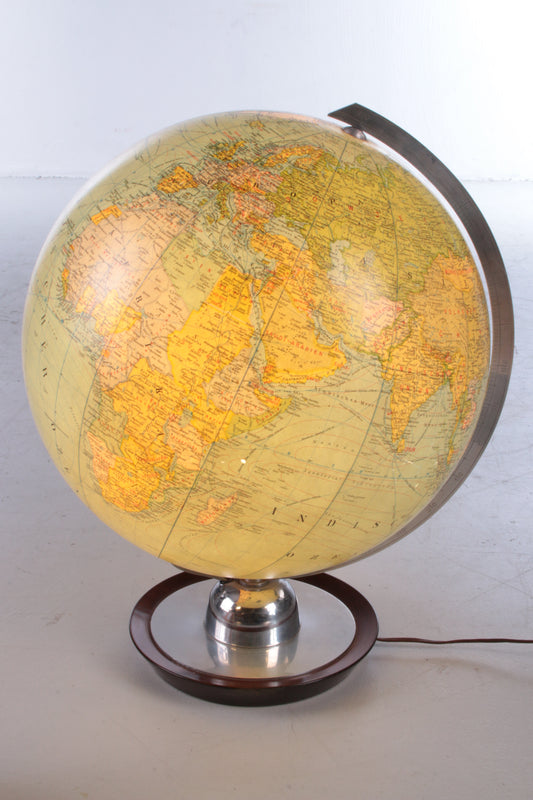 Midcentury glass Globe with light by JRO verlag Munchen, Germany