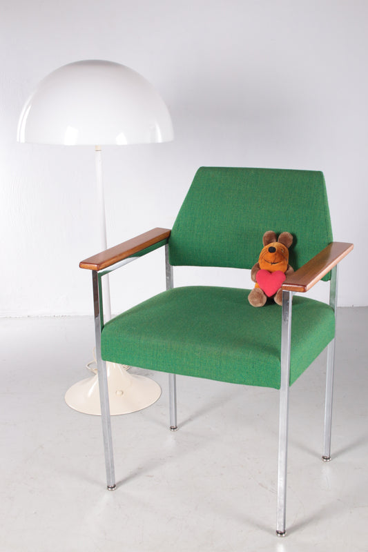 Vintage Groene Armleuning stoel/Bureau stoel,jaren60